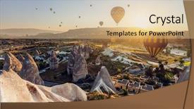  Presentation with hot air balloons - Amazing presentation design having geological history - hot air balloons flying backdrop and a coral colored foreground