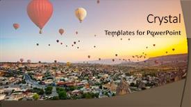  Presentation with hot air balloons - PPT layouts having geological history - hot air balloons flying background and a lemonade colored foreground