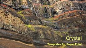  Presentation with geological - Slide deck consisting of geological layers of earth - layered rock close-up of sedimentary rock in iceland europe background and a tawny brown colored foreground