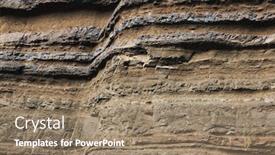  Presentation with geological - PPT theme with geological-layers-of-earth-layered background and a coral colored foreground