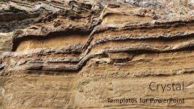  Presentation with geological - Beautiful presentation design featuring geological-layers-of-earth-layered backdrop and a coral colored foreground