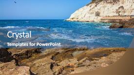  Presentation with mediterranean - Theme enhanced with geological phenomenon on the border background and a teal colored foreground