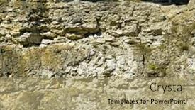  Presentation with geological - Presentation design featuring geological-section-of-ancient-deposits background and a coral colored foreground