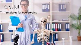  Presentation with archaeologist - Cool new slide set with geologist - young female archaeologist working backdrop and a  colored foreground