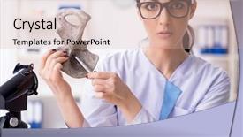  Presentation with archaeologist - Amazing presentation theme having geologist - young female archaeologist working backdrop and a soft green colored foreground