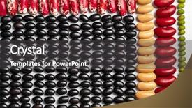  Presentation with kidney bean - Audience pleasing PPT theme consisting of geometric bean pattern multicolored legumes backdrop and a dark gray colored foreground