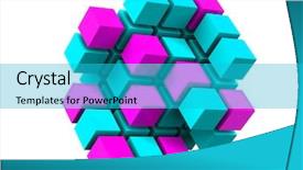  Presentation with geometric construction - Presentation theme enhanced with geometric construction - many blocks 3d background and a  colored foreground