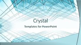  Presentation with geometric construction - Amazing slide deck having geometric construction - panoramic and prospective wide angle backdrop and a sky blue colored foreground