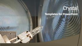  Presentation with lens - Slide deck featuring geometric optics - closeup on lighthouse bulb background and a  colored foreground