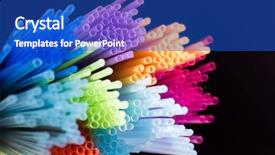  Presentation with plastic straws - Theme featuring geometric optics - colorful plastic drinking straws close background and a cobalt blue colored foreground