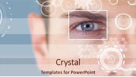  Presentation with focus - Colorful presentation design enhanced with geometric optics - man with eye focus box backdrop and a lemonade colored foreground