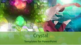  Presentation with venue - Amazing PPT theme having geometric party lights venue backdrop and a  colored foreground