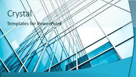  Presentation with architecture glass - Beautiful PPT layouts featuring modern glass blue architecture backdrop and a sky blue colored foreground