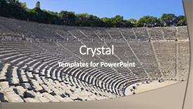  Presentation with amphitheater - Colorful slides enhanced with ruins of epidaurus amphitheater greece backdrop and a gray colored foreground