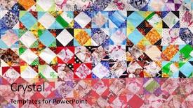  Presentation with patchwork - Theme featuring traditional russian patchwork background background and a coral colored foreground