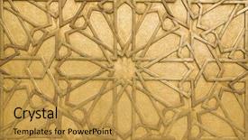  Presentation with morocco - PPT theme featuring simple pattern - traditional vintage detail of door background and a yellow colored foreground