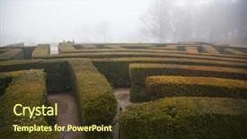  Presentation with fog - Audience pleasing slides consisting of geometric pattern of green hedge backdrop and a  colored foreground