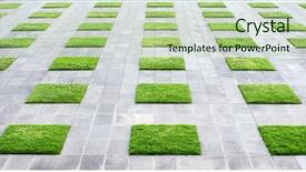  Presentation with paving - PPT theme enhanced with geometric paving stones and lawn background and a  colored foreground