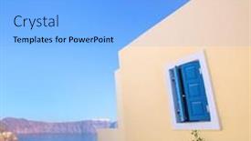  Presentation with geometry - Slides having geometry-and-colors-of-sunny background and a  colored foreground