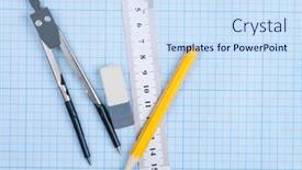  Presentation with geometry - Theme enhanced with geometry-set-with-compass-pencil background and a sky blue colored foreground