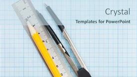  Presentation with geometry - Audience pleasing slide deck consisting of geometry-set-with-compass-pencil backdrop and a sky blue colored foreground