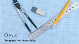  Presentation with geometry - Amazing PPT theme having geometry-set-with-compass-pencil backdrop and a light blue colored foreground