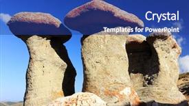  Presentation with geomorphology - Amazing PPT layouts having geomorphology - babele - geomorphologic rocky structures backdrop and a ocean colored foreground