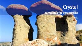  Presentation with geomorphology - PPT layouts featuring geomorphology - babele - geomorphologic rocky structures background and a royal blue colored foreground