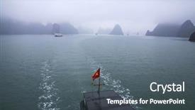  Presentation with geomorphology - Presentation design consisting of geomorphology - halong bay is a unesco background and a dark gray colored foreground