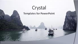  Presentation with geographical - Slides enhanced with geomorphology - halong bay is a unesco background and a sky blue colored foreground