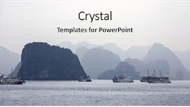  Presentation with geographical - PPT layouts consisting of geomorphology - halong bay is a unesco background and a white colored foreground