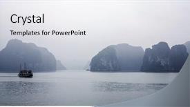  Presentation with geomorphology - Audience pleasing theme consisting of geomorphology - halong bay is a unesco backdrop and a white colored foreground