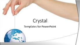  Presentation with thread - Theme with geopoliteca - woman holding globe on thread background and a white colored foreground