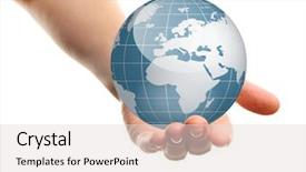  Presentation with leadership - Beautiful PPT theme featuring geopoliteca - woman holding globe on white backdrop and a lemonade colored foreground