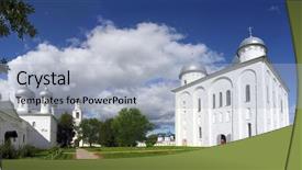 Presentation with monastery - Amazing presentation theme having george monastery in veliky novgorod backdrop and a  colored foreground