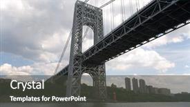  Presentation with george washington - Presentation theme enhanced with george washington bridge in new york city background and a dark gray colored foreground