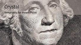  Presentation with george washington - Presentation theme consisting of george washington close up background and a light gray colored foreground