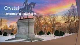  Presentation with george washington - Slide set enhanced with george-washington-statue-in-boston background and a teal colored foreground