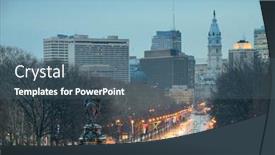  Presentation with george washington - Theme having george-washington-statue-oand-street background and a ocean colored foreground