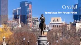  Presentation with george washington - Slides featuring george-washington-statue-sculpture-monument background and a teal colored foreground