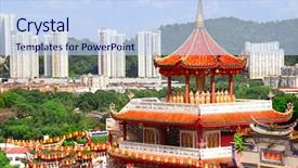  Presentation with bliss - Presentation theme with georgetown penang island malaysia background and a sky blue colored foreground