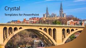  Presentation with skyline - Cool new PPT theme with georgetown washington dc usa skyline backdrop and a light blue colored foreground