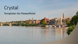  Presentation with bridge - Slides having georgetown with potomac river background and a light blue colored foreground
