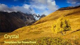  Presentation with lonely - Beautiful PPT theme featuring georgia europe high caucasus ridge backdrop and a gold colored foreground