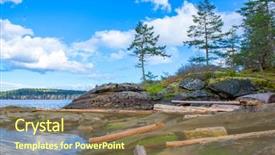  Presentation with strait - Amazing PPT theme having georgia from jack point park backdrop and a violet colored foreground