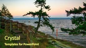  Presentation with strait - Audience pleasing PPT theme consisting of georgia from jack point park backdrop and a tawny brown colored foreground