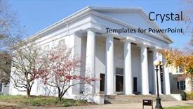  Presentation with 18th century - PPT theme consisting of georgia state university - 18th century chapel facade background and a light blue colored foreground