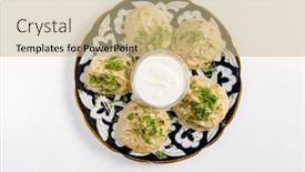  Presentation with herbs - PPT theme consisting of georgian-dumplings-khinkali-chinkali background and a  colored foreground