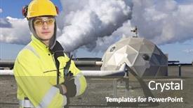  Presentation with geothermal energy - Beautiful PPT layouts featuring geothermal and sustainable energy backdrop and a gray colored foreground