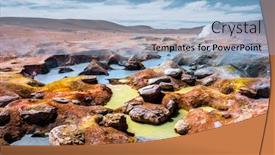  Presentation with sulfur - Theme featuring geothermal-area-named-sol-de background and a light blue colored foreground
